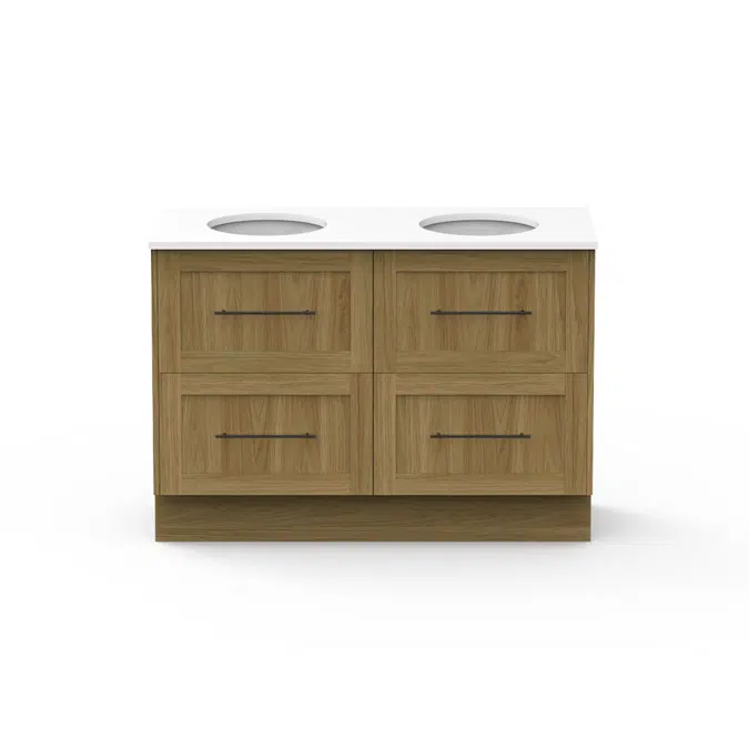 Kado Lux 1200mm All Drawer Floor Mounted Vanity Unit 4 Drawers Double Vanity (No Basin)