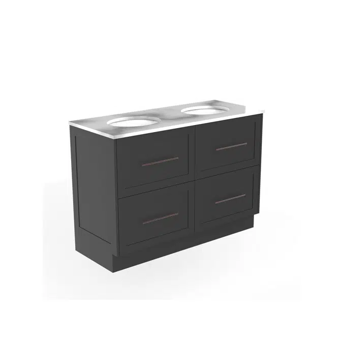 Kado Lux 1200mm All Drawer Floor Mounted Vanity Unit 4 Drawers Double Vanity (No Basin)