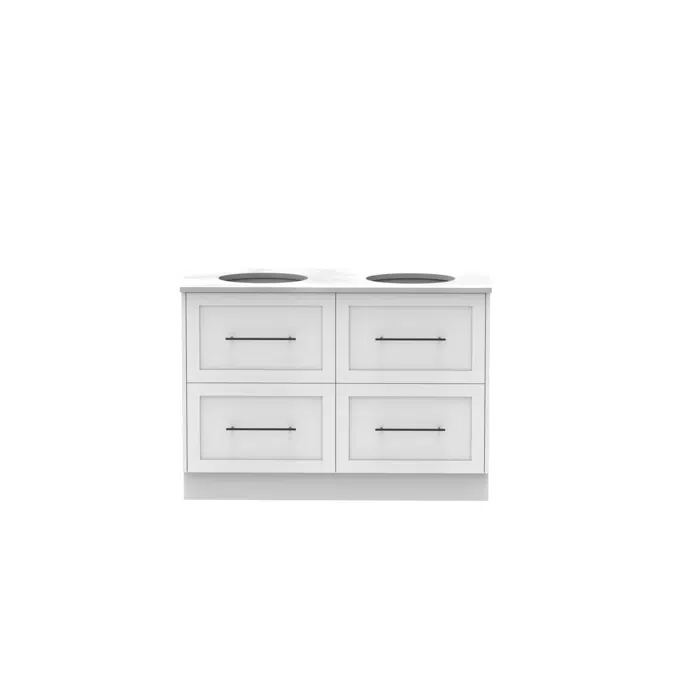 Kado Lux 1200mm All Drawer Floor Mounted Vanity Unit 4 Drawers Double Vanity (No Basin)