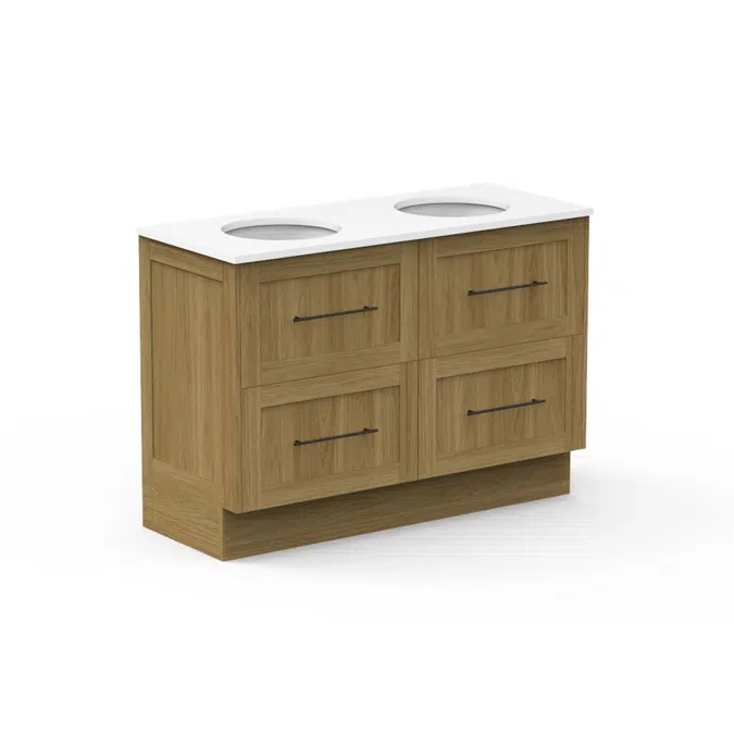 Kado Lux 1200mm All Drawer Floor Mounted Vanity Unit 4 Drawers Double Vanity (No Basin)