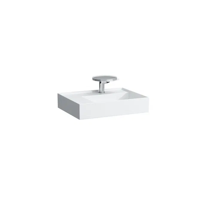 LAUFEN Kartell Washbasin with Shelf Right Hand Bowl 600 x 460mm with Fixing Kit 1 Taphole White