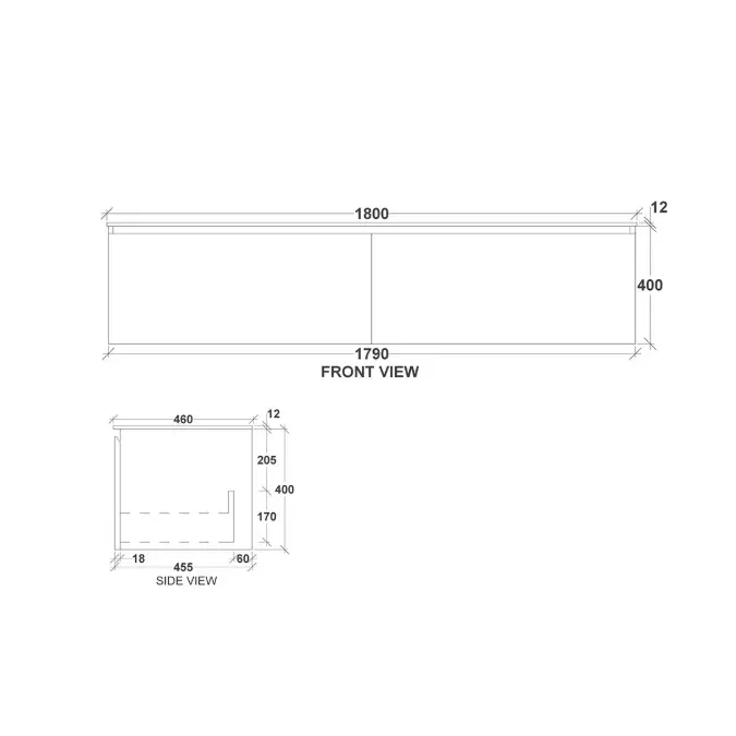 Kado Arc Timber All Drawer 1800 Double Bowl Vanity Corian 12mm Top