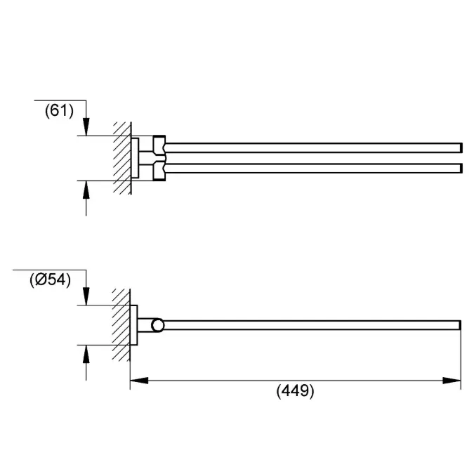 GROHE Essentials Accessories Adjustable Towel Rail Chrome