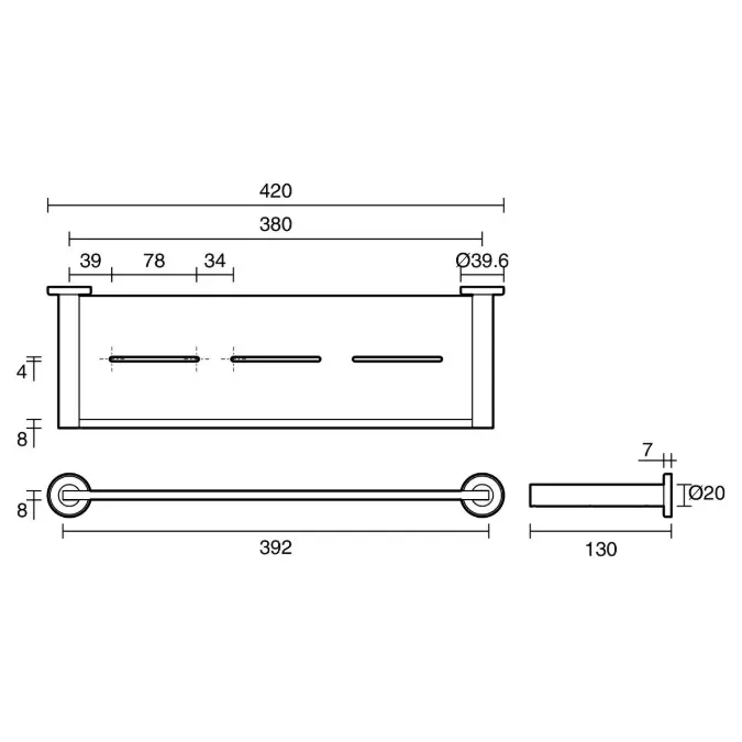 Mizu Drift Metal Shelf Chrome