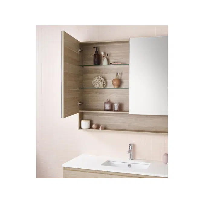 Posh Domaine 750mm x 1000mm Open Shelf Shaving Cabinet 2 Door
