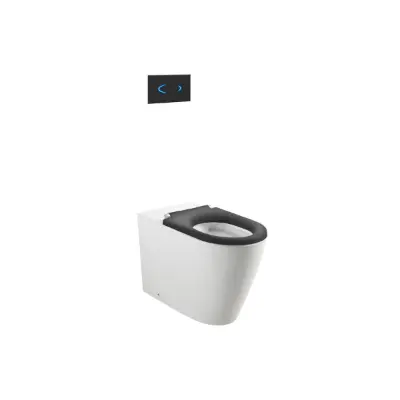 billede til Wolfen Ambulant Back To Wall Rimless Pan with Inwall Cistern, Sensor Button, Single Flap Seat Grey (4 Star)