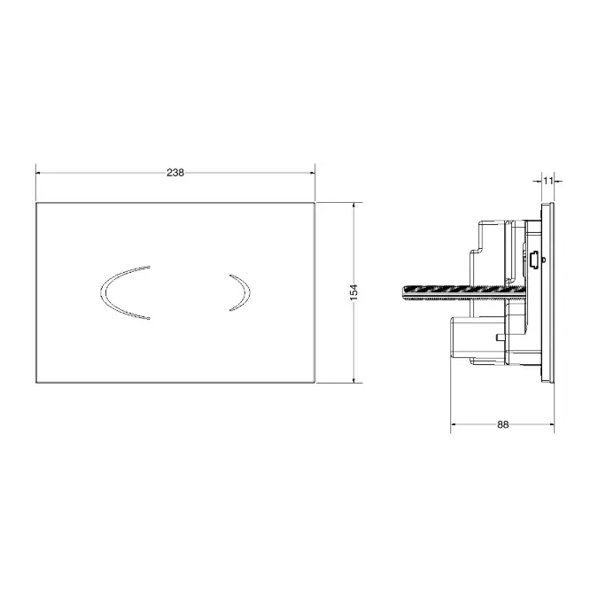 Wolfen Ambulant Back To Wall Rimless Pan with Inwall Cistern, Sensor Button, Single Flap Seat Grey (4 Star)