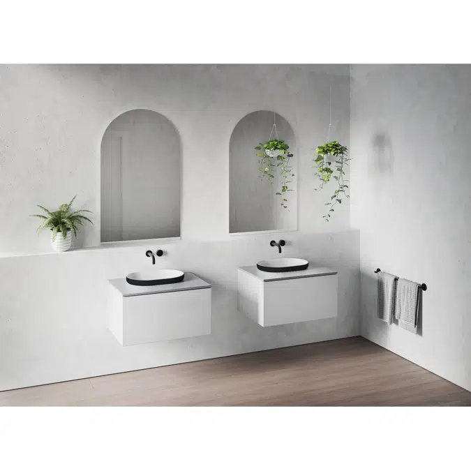 Venice 500 Semi Inset Basin Solid Surface Softskin Black