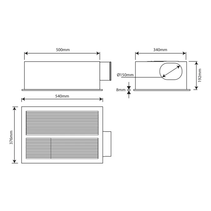 Kado Lux 2 in 1 Fan Heater & Exhaust White