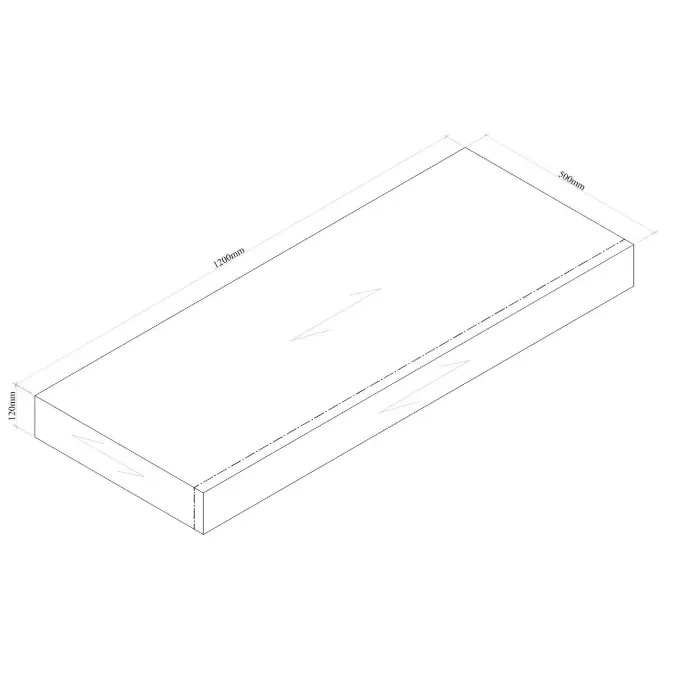 Kado Arc Basin Shelf 1200mm x 500mm American Solid Oak