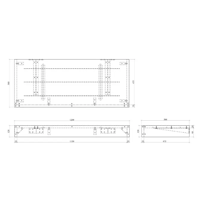 Kado Arc Basin Shelf 1200mm x 500mm American Solid Oak