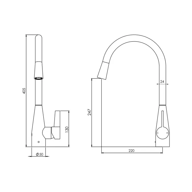 BIM objects - Free download! Memo Sia Sensor Gooseneck Sink Mixer Tap ...