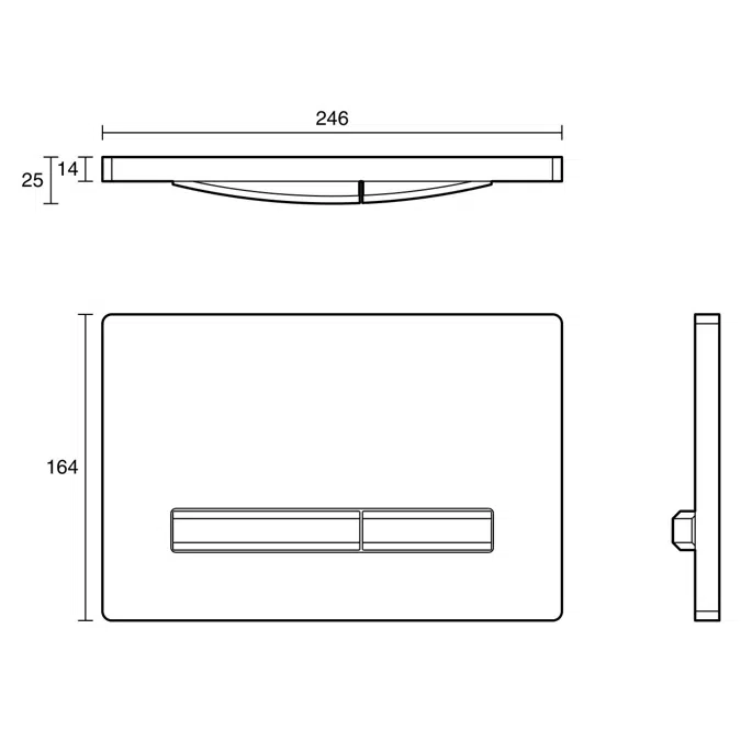 Geberit Sigma50 Dual Flush Button Concrete Look/Black Chrome