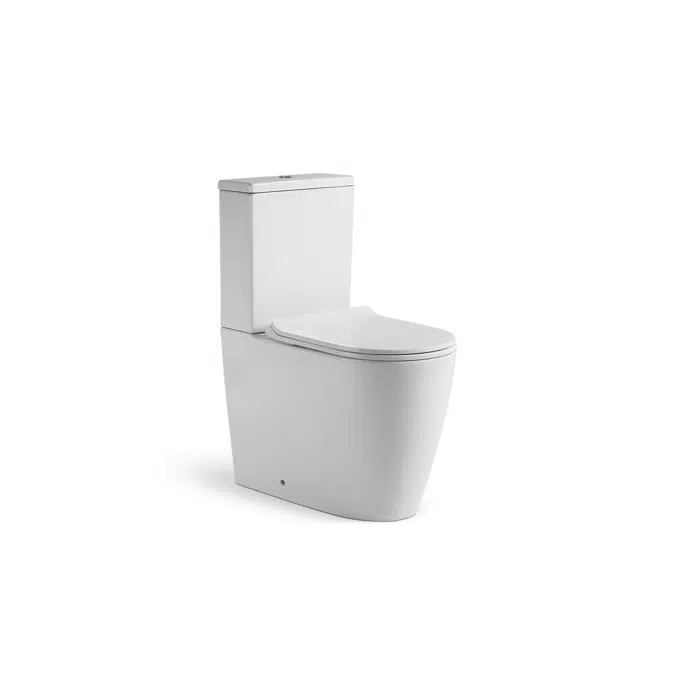 Kado Lux Close Coupled Back To Wall Rimless Overheight Back Inlet Toilet Suite with Thin Soft Close Quick Release Seat White (4 Star)