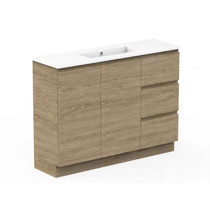 Posh Domaine Ensuite 1200mm Floor Mounted Vanity Unit Cast Marble Top