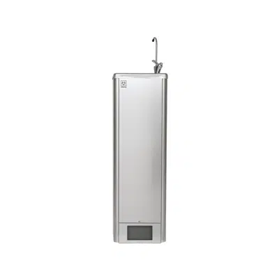 Wolfen Foot Sensor Activated Drinking Fountain with Glass Filler 19 litres per hour Non filtered Stainless Steel için görüntü