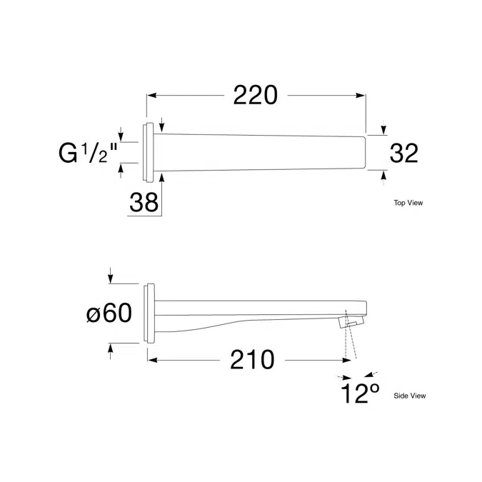 Roca Escuadra Bath Outlet 220mm Chrome