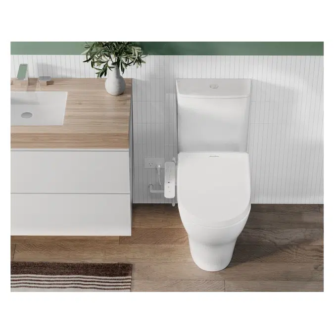 American Standard Cygnet Square Hygiene Rim Close Coupled Back to Wall Bottom Inlet Toilet Suite with American Standard SpaLet E-Bidet Seat White (4 Star)