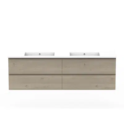 Image for Posh Domaine All-Drawer Twin 1800mm Double Bowl Wall Hung Vanity Cast Marble Top