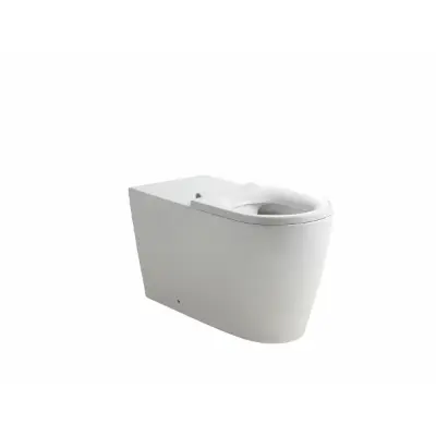 billede til Wolfen 800 Back To Wall Rimless Pan with Single Flap Seat White (4 Star)