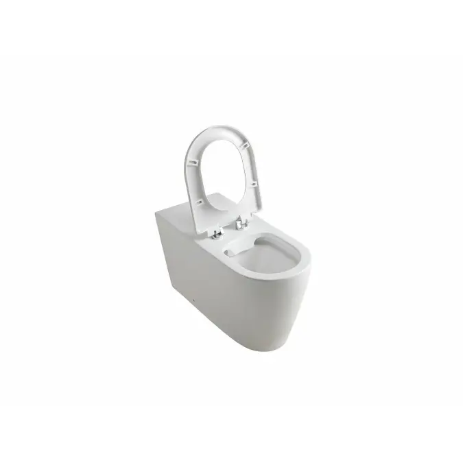 Wolfen 800 Back To Wall Rimless Pan with Single Flap Seat White (4 Star)