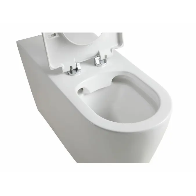 Wolfen 800 Back To Wall Rimless Pan with Single Flap Seat White (4 Star)