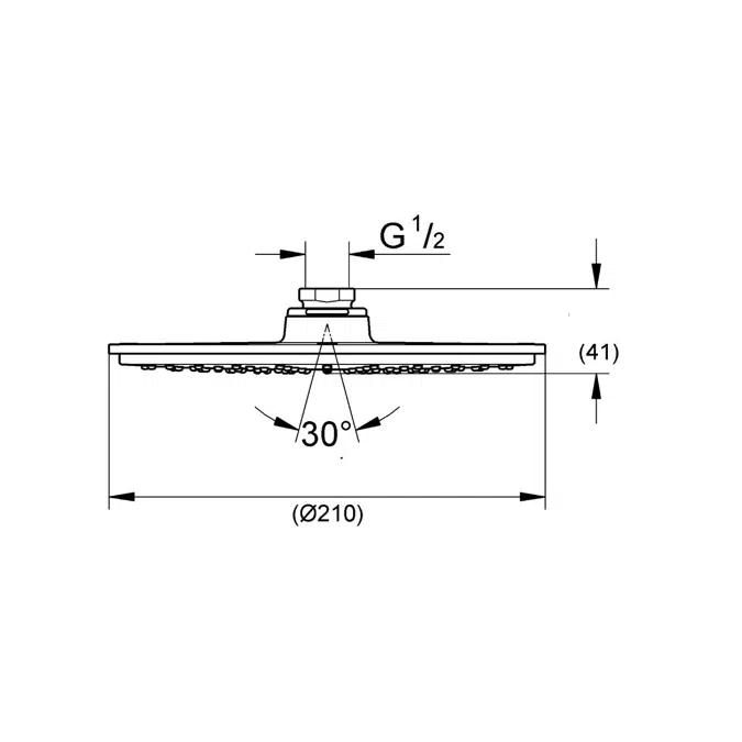 BIM objects - Free download! GROHE Rainshower Overhead Shower 210mm ...