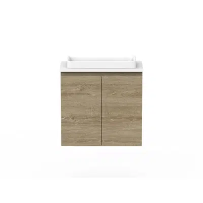 รูปภาพสำหรับ Posh Domaine 600mm Ensuite Wall Hung Vanity Unit Cherry Pie Top (no basin)