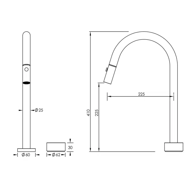Milli Pure Progressive Sink Mixer Tap Set with Pull Out Spray PVD Brushed Bronze (4 Star)
