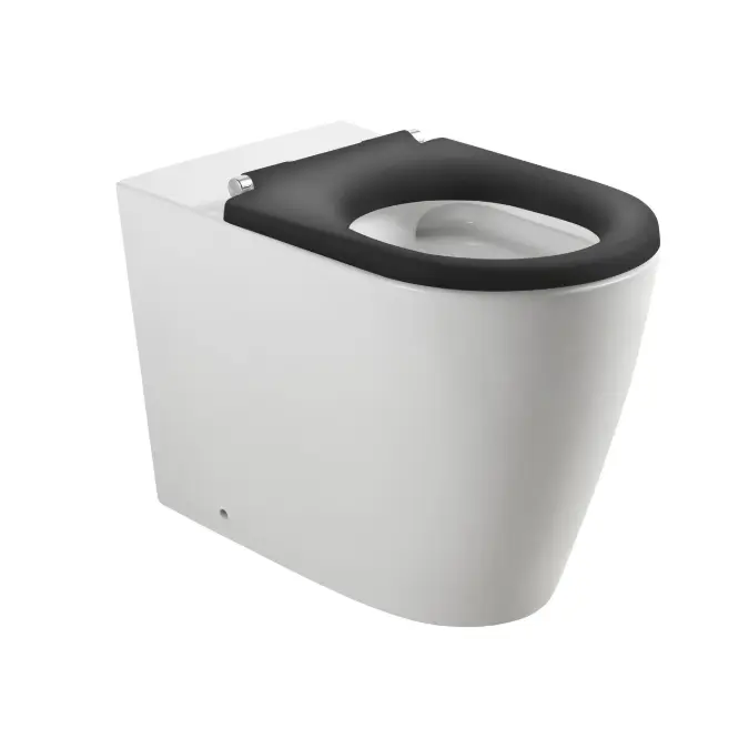 Wolfen Ambulant Back To Wall Inwall Rimless Toilet Suite Single Flap Seat Grey (4 Star)