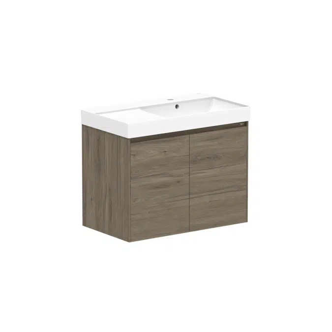 Roca Ona Vanity All Door Right Hand Bowl 800mm Dark Elm
