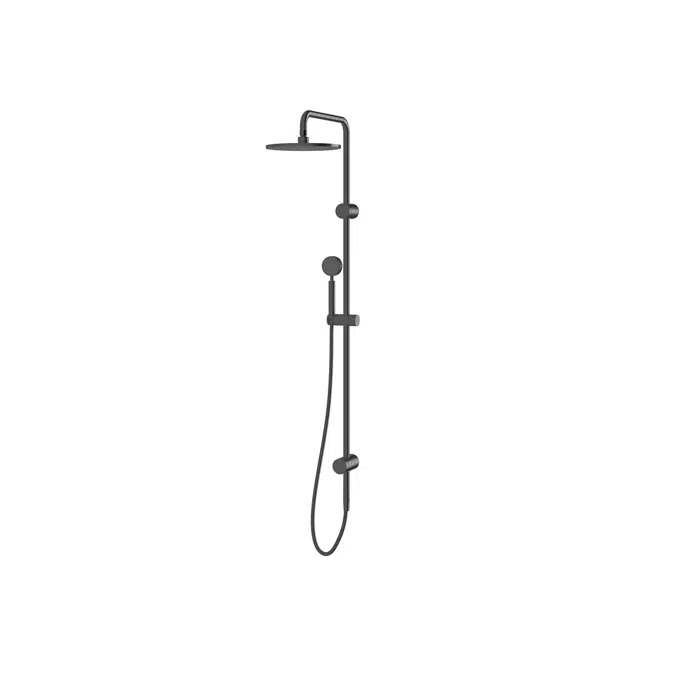 Milli Mood Edit Twin Rail Shower with Top Rail Water Inlet Brushed Gunmetal (3 Star)