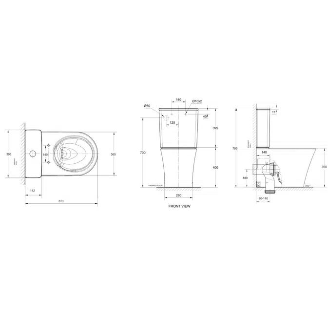 BIM objects Free download! American Standard Heron Hygiene Rim Back