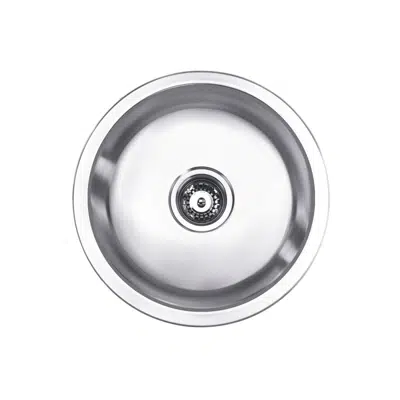 Posh Solus Round Inset / Undermount Sink No Taphole 430mm Stainless Steel için görüntü