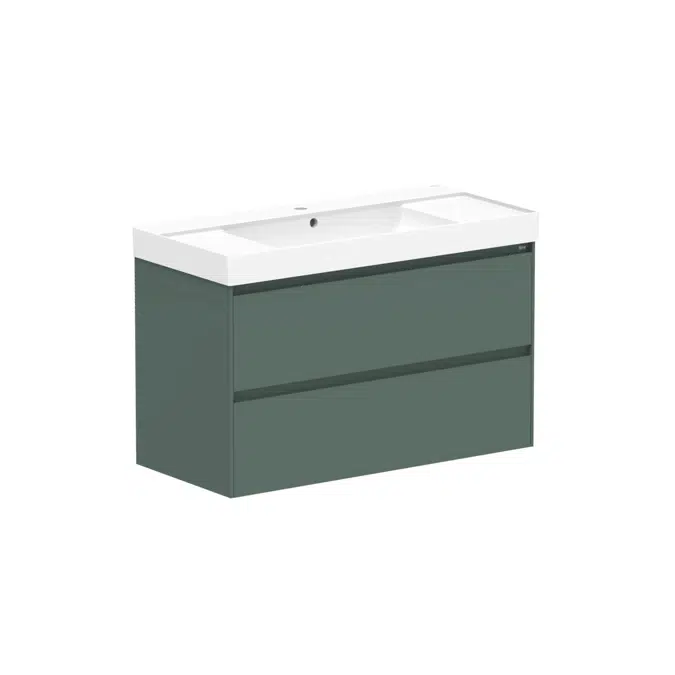 Roca Ona Vanity All Drawer Twin Centre Bowl 1000mm Matte Green