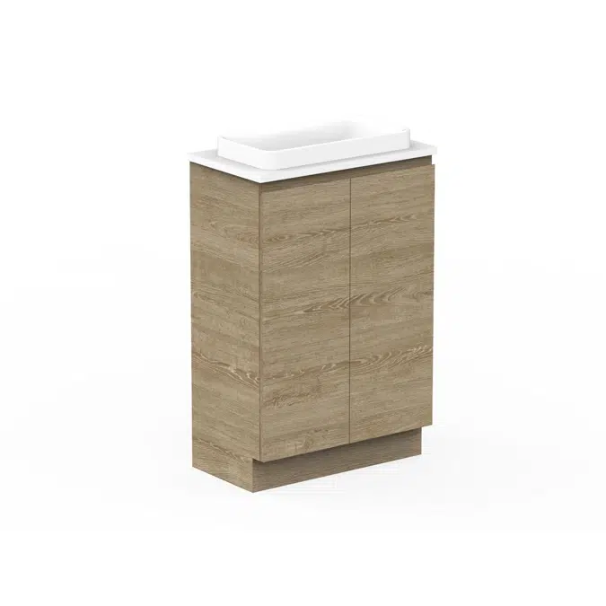 Posh Domaine 600mm Ensuite Floor Mount Vanity Unit Cherry Pie Top (no basin)