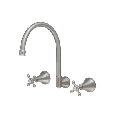 imagen para Kado Era Wall Sink Set Cross Handles Brushed Nickel (5 Star)