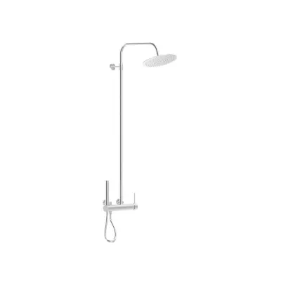 Image pour Milli Inox Wall Mount Twin Rail Shower with 300mm Overhead with Bottom Rail Water Inlet Stainless Steel (3 Star)