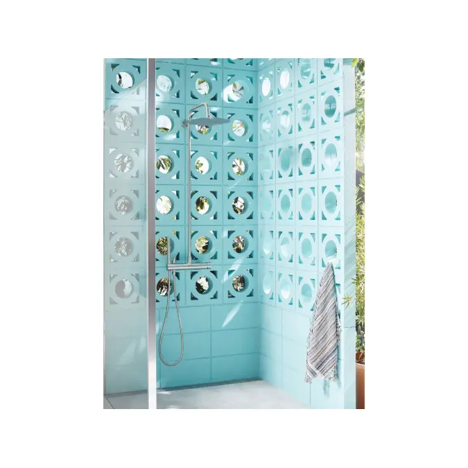 Milli Inox Wall Mount Twin Rail Shower with 300mm Overhead with Bottom Rail Water Inlet Stainless Steel (3 Star)