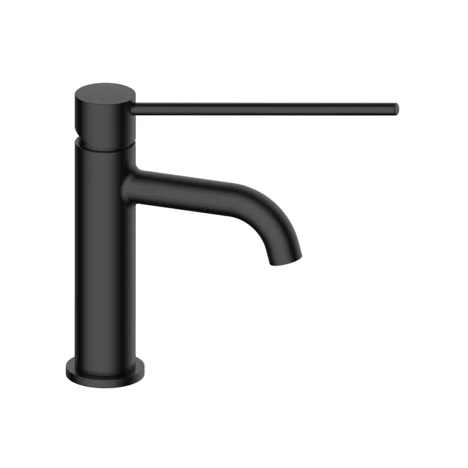 Mizu Drift Basin Mixer Curved Spout with Extended Lever Tap Matte Black (6 Star) Lead Free