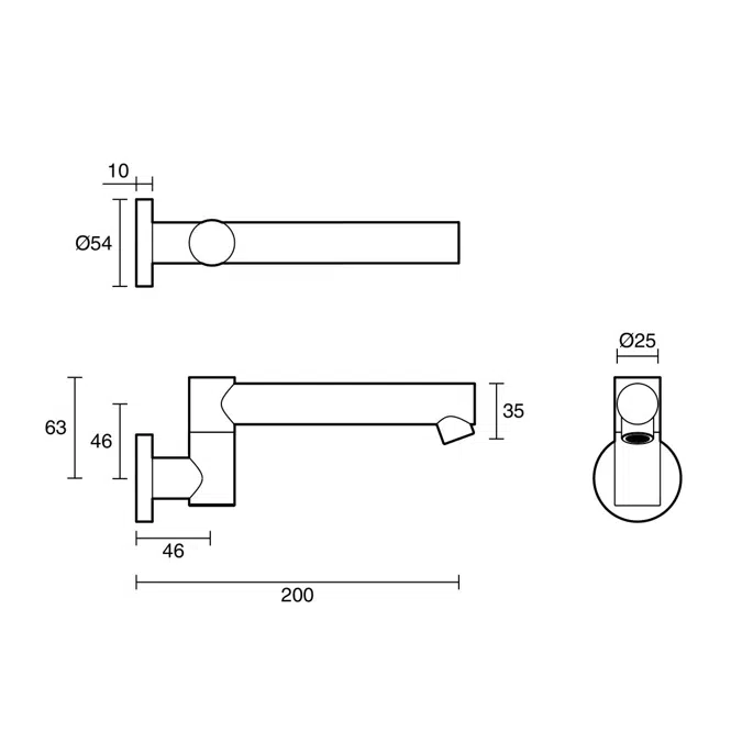 BIM objects Free download! Sussex Scala Bath Outlet Swivel Straight