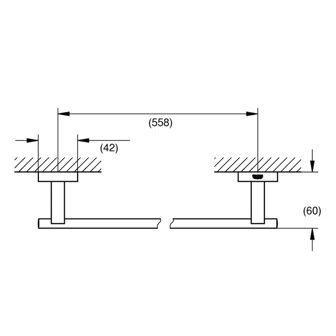 GROHE Essentials Cube Accessories Single Towel Holder 600mm