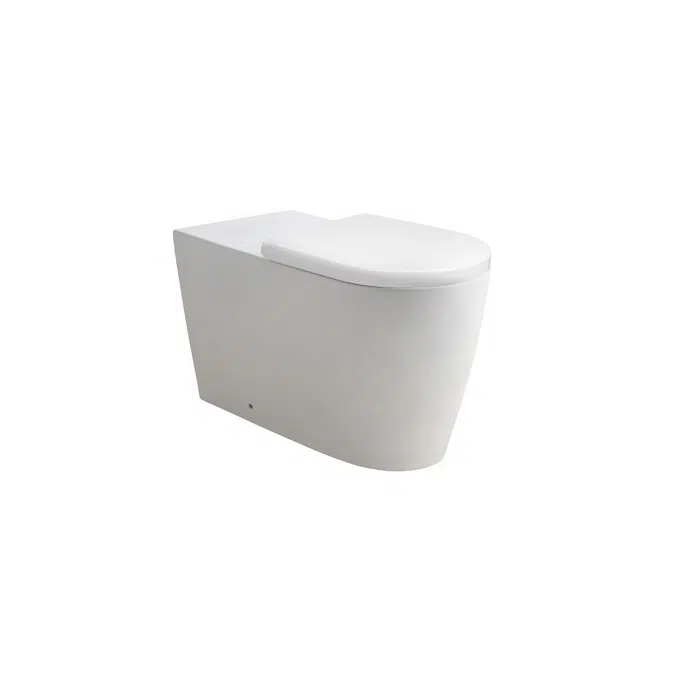 Wolfen 800 Back to Wall Rimless Inwall Toilet Suite with Double Flap Seat White, Raised Height Button & Plate White, Hideaway+ Inwall Cistern (4 Star)