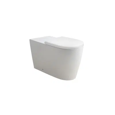 Image for Wolfen 800 Back to Wall Rimless Inwall Toilet Suite with Double Flap Seat White, Raised Height Button & Plate White, Hideaway+ Inwall Cistern (4 Star)