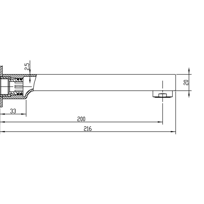BIM objects Free download! Mizu Soothe Bath Outlet 200mm Chrome