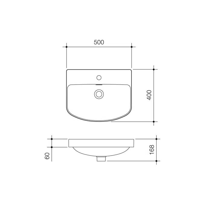 Caroma Forma Inset Vanity Basin 1 Taphole with Overflow