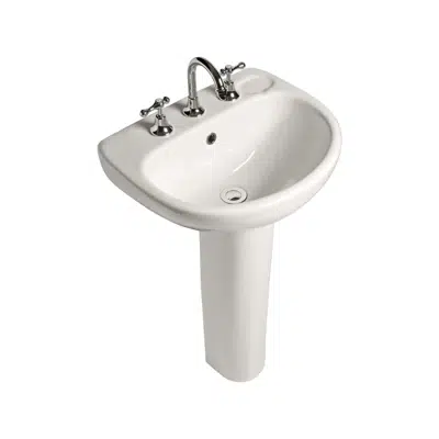 Image for American Standard Studio Basin and Pedestal Three Taphole 500mm White