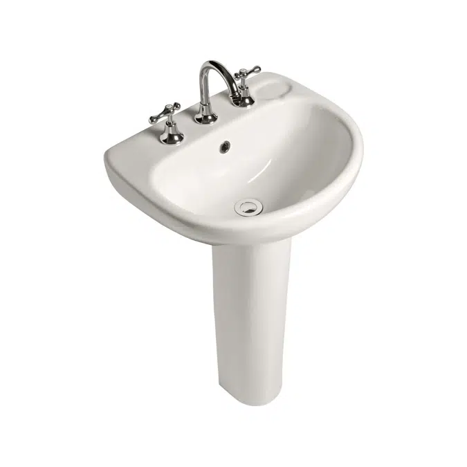 American Standard Studio Basin and Pedestal Three Taphole 500mm White