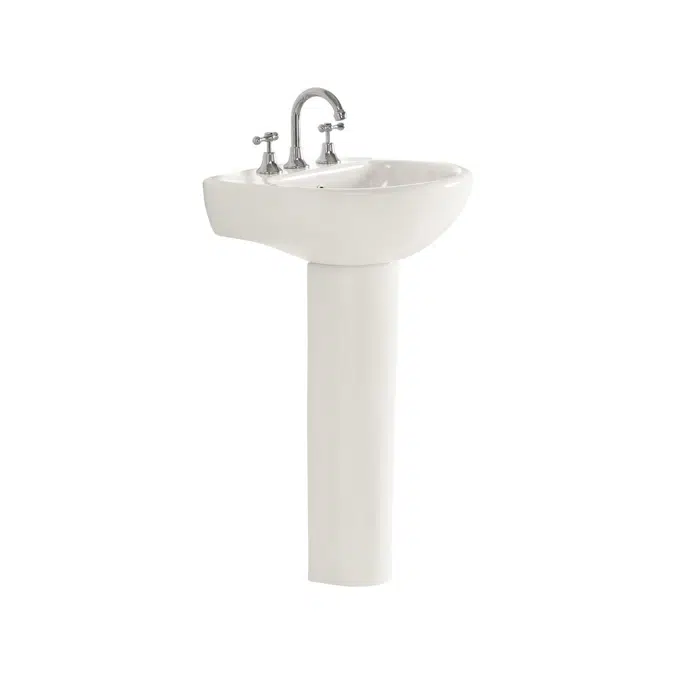 American Standard Studio Basin and Pedestal Three Taphole 500mm White