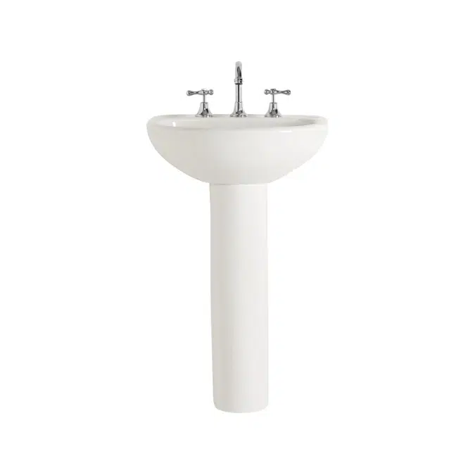 American Standard Studio Basin and Pedestal Three Taphole 500mm White